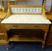 A marble top wash stand, width 92cm