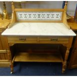 A marble top wash stand, width 92cm