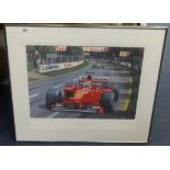 Two Motor Racing Prints including one signed by Damon Hill (2)