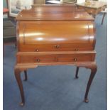 A early 20th century mahogany cylinder bureau, width 80cm