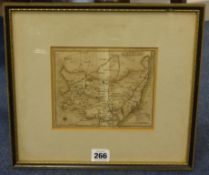 A 19th century maps 'Hollande' 17cm x 23cm also map of Spain by T. Kitchin and another 'Suffolk' (