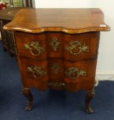 Dutch two drawer chest with gilt mounts