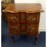 Dutch two drawer chest with gilt mounts