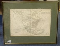 M.Bonne of Paris, an 18th century map Carte Generale de l`Amerique Septentrionale Great map of North