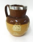 Doulton silver mounted jug, height 17cm.