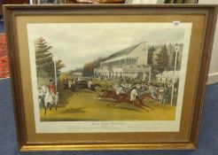 After John Moore, a lithograph print 'Grand Stand at Goodwood 1839' and two prints after Lionel