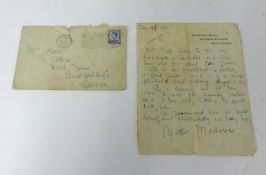 An original hand written letter signed Agatha Mallowan (Agatha Christie) dated 1966, being a