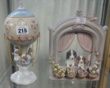 Two Lladro figures (dog groups).