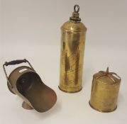 Great War trench art including hot water bottle, a heavy tobacco jar marked '2nd OX and Bucks' etc