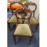 Two sets of four Victorian dining chairs.