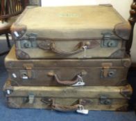 Three old suitcases