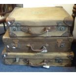 Three old suitcases