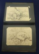W.C.B.Hele, an interesting collection of Edwardian post cards and sketches, in two albums, also