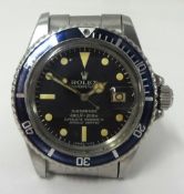 Rolex, an early Gents Oyster Perpetual Submariner stainless steel wrist watch.