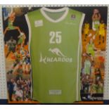 Sporting print 'Plymouth Raiders' from an edition of 10, on canvas, 76cm x 76cm.