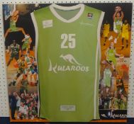 Sporting print 'Plymouth Raiders' from an edition of 10, on canvas, 76cm x 76cm.