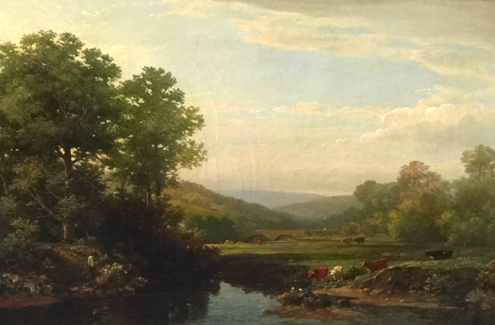 William Williams of Plymouth (1808-1895) 'A summer river landscape with cattle grazing and a - Image 2 of 2