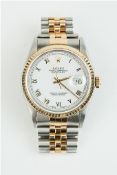 Rolex, a Gents steel and yellow gold Datejust wristwatch, Model No 16233, with roman numeral set