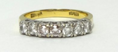 A diamond half band eternity ring, diamond weight approx 0.57 carats.
