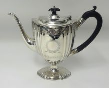 A Geo V silver coffee pot, JB & S, approx 19.50oz.