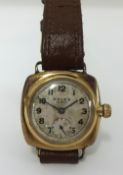 Rolex, a rare early Gents 9ct gold cased Oyster wrist watch, circa 1925.
