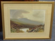 R.D.Sherrin, a signed watercolour 'Dartmoor' and a pair of other Dartmoor watercolours (3), 25cm x