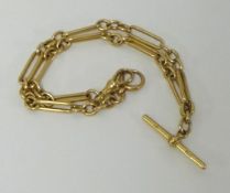 An 18ct gold double albert chain, approx 43.40gms.