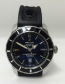 Breilting, a Gents Super Chronometer date wrist watch. 660 feet, with Breitling box.