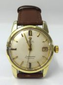 Omega, a Gents Seamaster stainless steel calendar wrist watch.