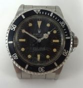 Rolex, a rare 1966 Gents Submariner Oyster Perpetual stainless steel wrist watch, case No 1896069,