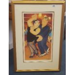 Beryl Cook (1926 - 2008) signed print 'Dirty Dancing', number 6/650, 52cm x 30cm.