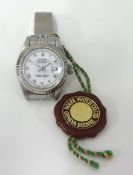 Rolex, a Ladies stainless steel oyster Perpetual Datejust wrist watch, with box.