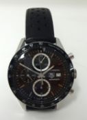 Tag Heuer, a Gents Carrera Automatic wrist watch, with a window to view the movement on the