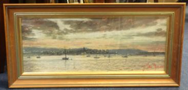 John Donald a pair signed pastels 'A Spring Morning Looking Towards Exmouth from the London