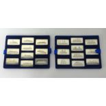 A collection of 20 Birmingham Mint silver ingots, commemorating the History of the Great Liners of