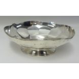 A Chester silver stem bowl, diameter 23cm, approx 20.50oz, also a silver Royal Commemorative coaster