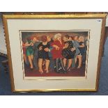 Beryl Cook (1926 - 2008) signed print 'Dancing the Black Bottom', number 612/650, 41cm x 52cm.