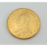 A gold half sovereign.