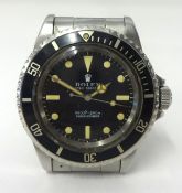 Rolex, a rare 1969 Gents Submariner stainless steel wrist watch, Model No 5513, Case No 2942899.