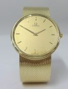 Omega, a 14ct gold Gents dress wrist watch, with box.