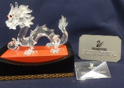 Swarovski Crystal Glass Annual Edition 1997 Fabulous Creatures, The Dragon, Certificate, Plaque &