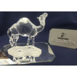 Swarovski Crystal Glass Camel and Glass Mirror Stand.