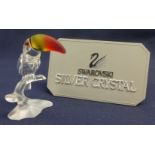 Swarovski Crystal Glass Toucan on a Branch.