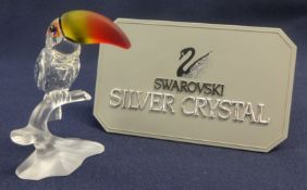 Swarovski Crystal Glass Toucan on a Branch.