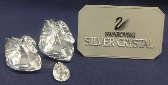 Swarovski Crystal Glass. Swan Family Large, Medium and Small sizes. (3)