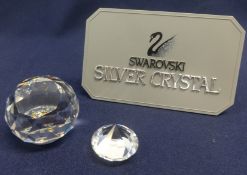 Swarovski Crystal Glass Paperweight Golden Jubilee Elizabeth 2 + A Platonic Body. (2)