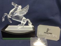 Swarovski Crystal Glass Annual Edition 1998 Fabulous Creatures, The Pegasus, Certificate, Plaque &