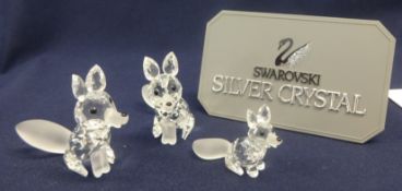 Swarovski Crystal Glass Fox Family Mum, Dad and Cub (3)