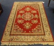 Two patterned floor rugs