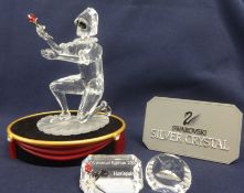 Swarovski Crystal Glass Masquerade, Harlequin SCS Members Only Edition 2001, Small Plaque,